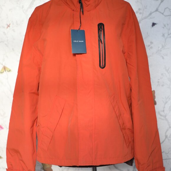COLE HAAN Men's Water-resistant Packable Field Jacket - Orange, NWT - Picture 1 of 4